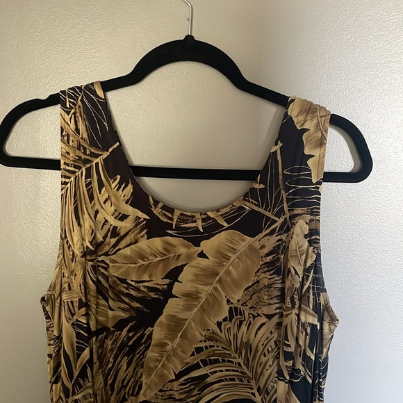 90s Tropical Maxi Dress; Corset tie back - Picture 2 of 5